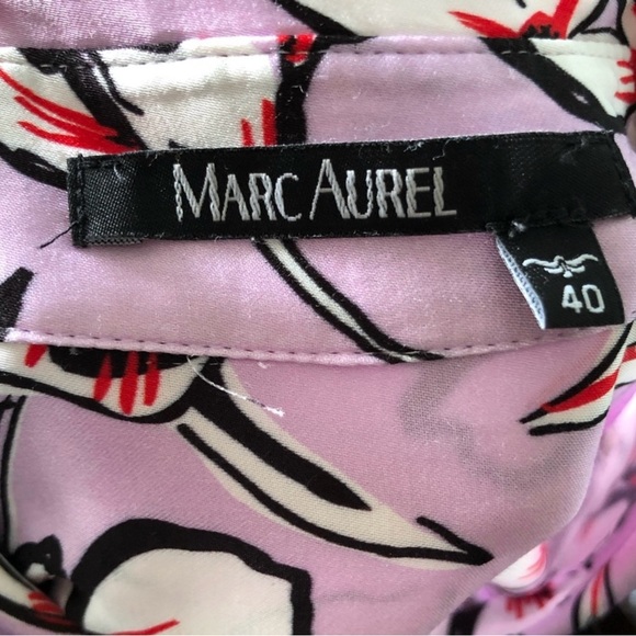 Marc Aurel Woman’s Purple Floral Button Down Blouse | Size 40 - Picture 5 of 8